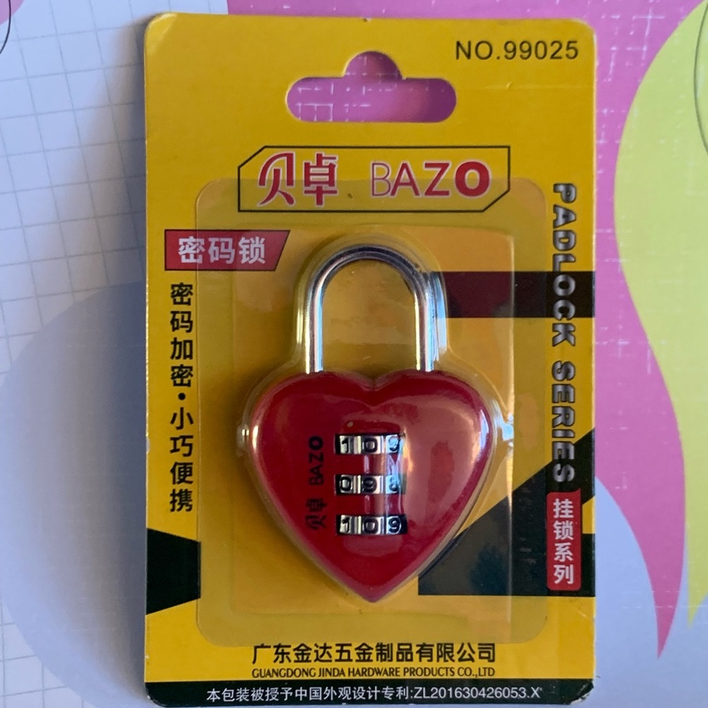 Heart-Shaped Red Padlock